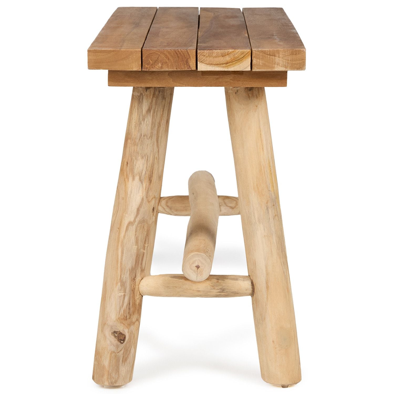 Teak Wood Bench – Indoor & Outdoor Bench for Entryway, Patio & Living Room – Rustic Farmhouse & Modern Accent Furniture, Easy Assembly, The Capella