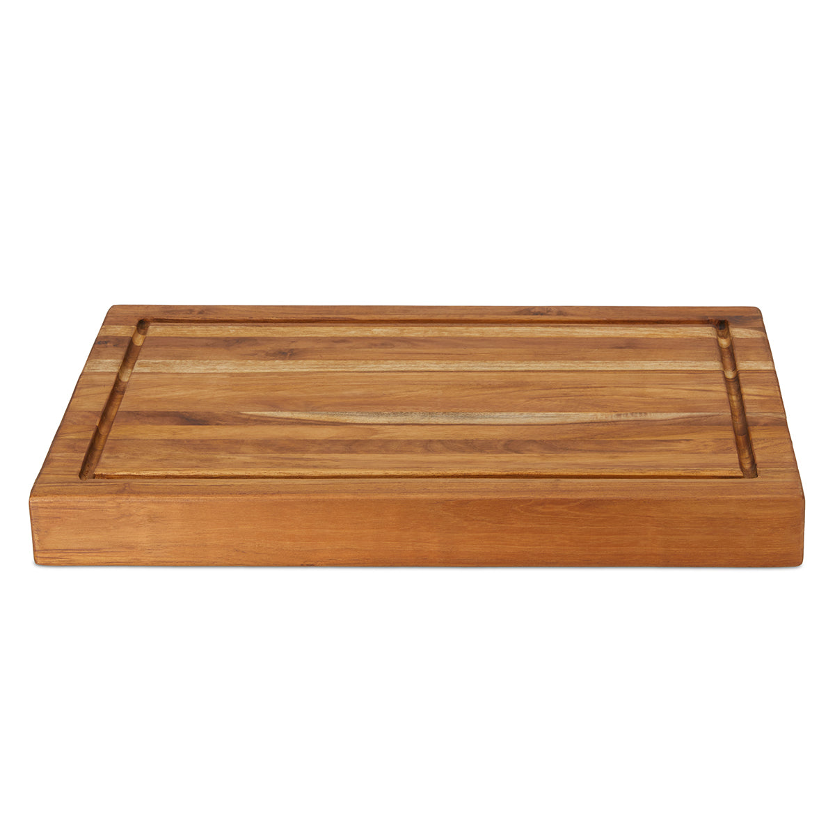 TeakCraft Large Walnut Cutting Board with Sorting Compartment and Juic