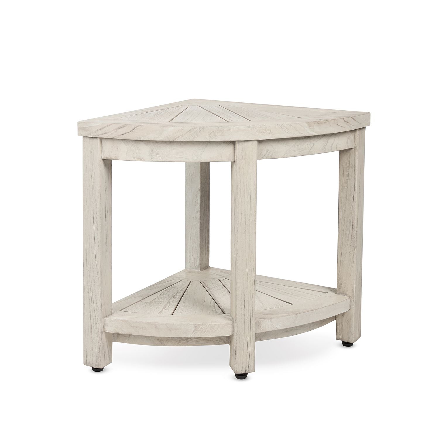 The COSIMA, Teak Corner Shower Bench, Rustic Gray Finish, 16 inch