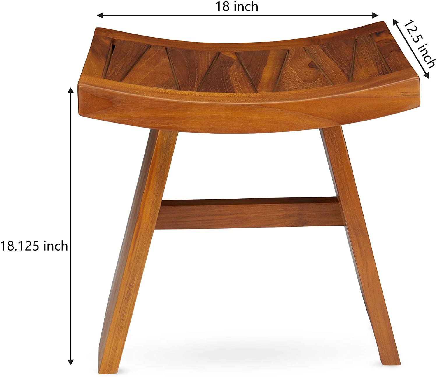 The TORI, Teak Shower Bench, Teak Shower Stool, 18 Inch
