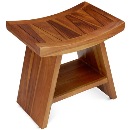 The RANDI, Teak Shower Bench, Teak Shower Stool, 18 Inch