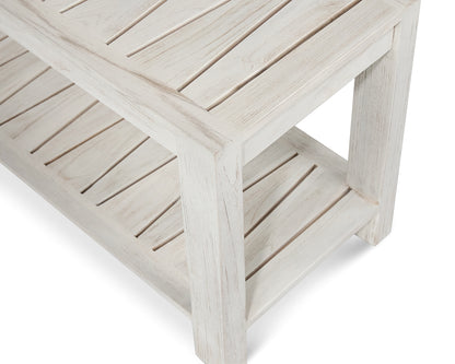 TeakCraft Teak Shower Bench with Storage Shelf, 30 inch, Rustic Grey Handmade Solid Indonesian Teak Wood Bath Stool, Indoor Outdoor, The Sitara