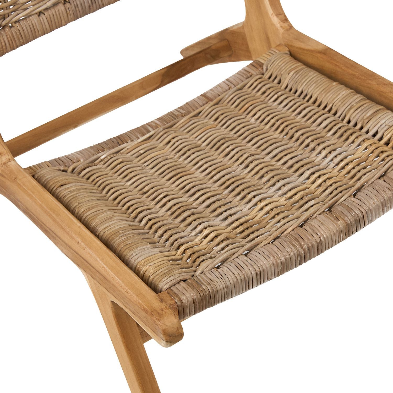 TeakCraft Teak Rattan Lounge Bench, Easy Assembly,  Indoor Outdoor Loveseat Bench with Solid Teak Wood Frame, The Vega