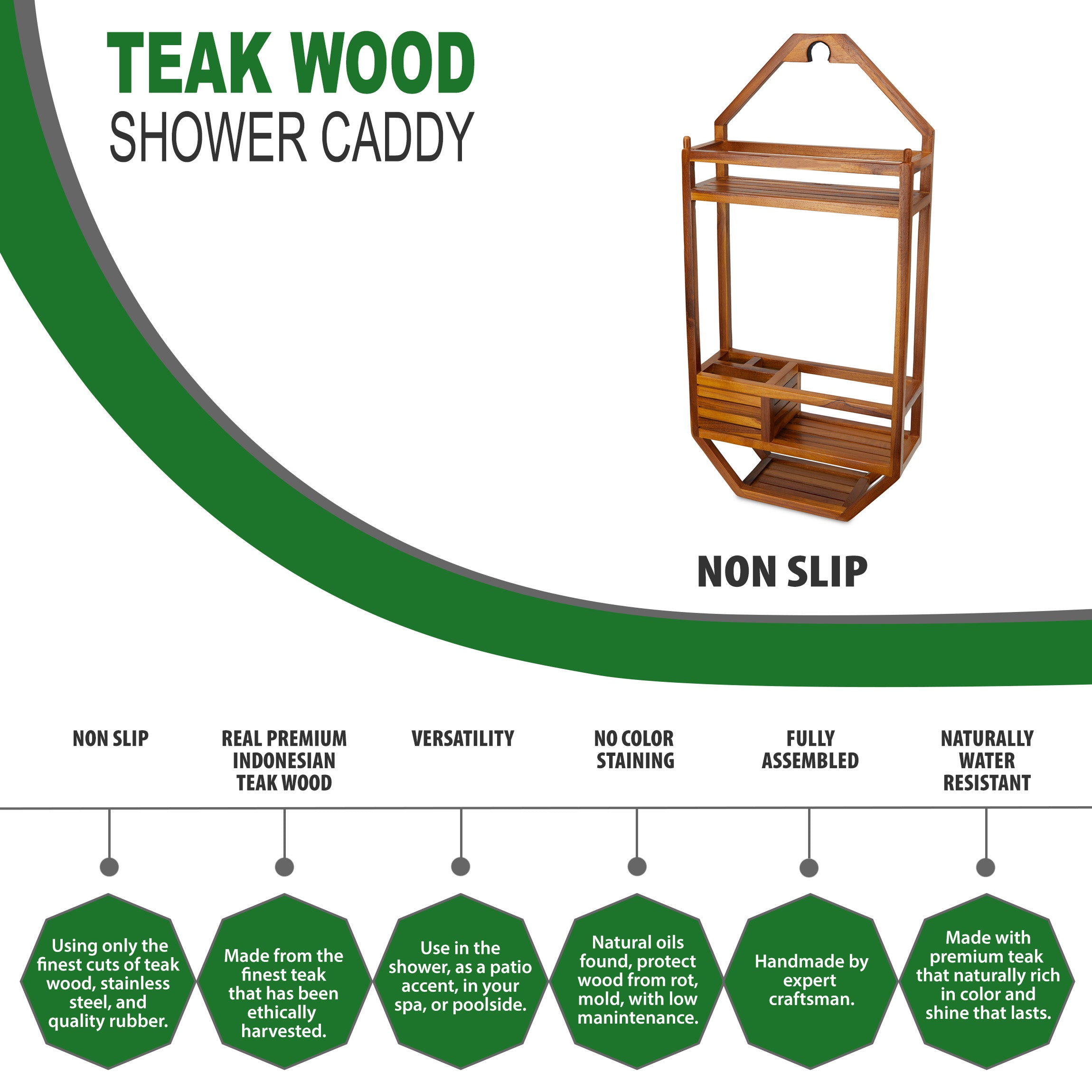 The THOREN, Teak Shower Caddy