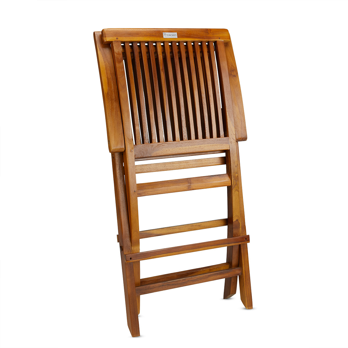 Classic Solid Teak Folding Arm Chairs with Armrests – Set of 2 for Outdoor & Indoor Use