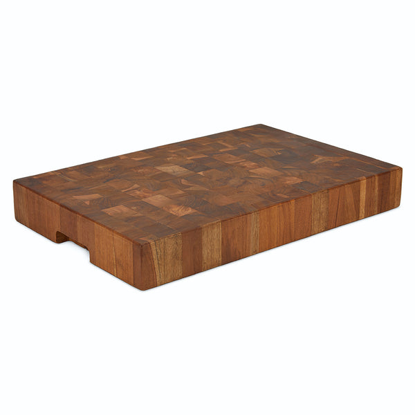 TeakCraft Large Walnut Cutting Board with Sorting Compartment and Juic