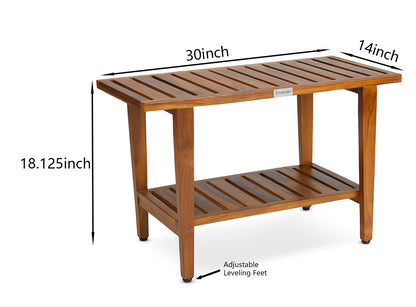 The LIV, Teak Shower Bench 30 inch