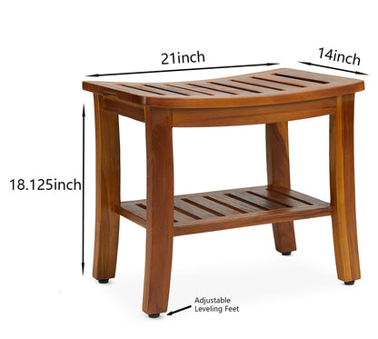 The HERMOD, Teak Shower Bench 21 Inch