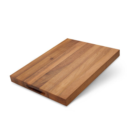TeakCraft Large Walnut Cutting Board with Sorting Compartment and Juice Grove, Chopping Board, Knife Friendly, Reversible, Cheese and Cracker Board, The Didyma (18x14x1.5 inch)