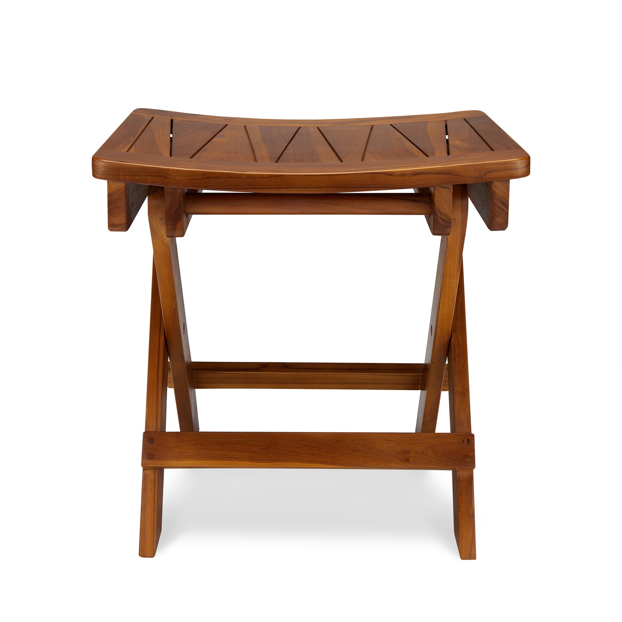 TeakCraft, The FAROS, Folding Teak Shower Bench, Shower Stool 18 inch